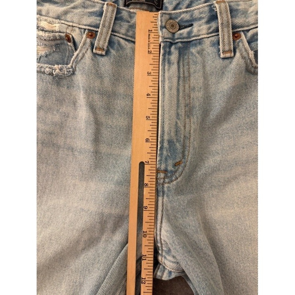 Abercrombie & Fitch Annie High Rise Girlfriend Jeans Light Wash Side Zip 29 8R - Picture 9 of 11